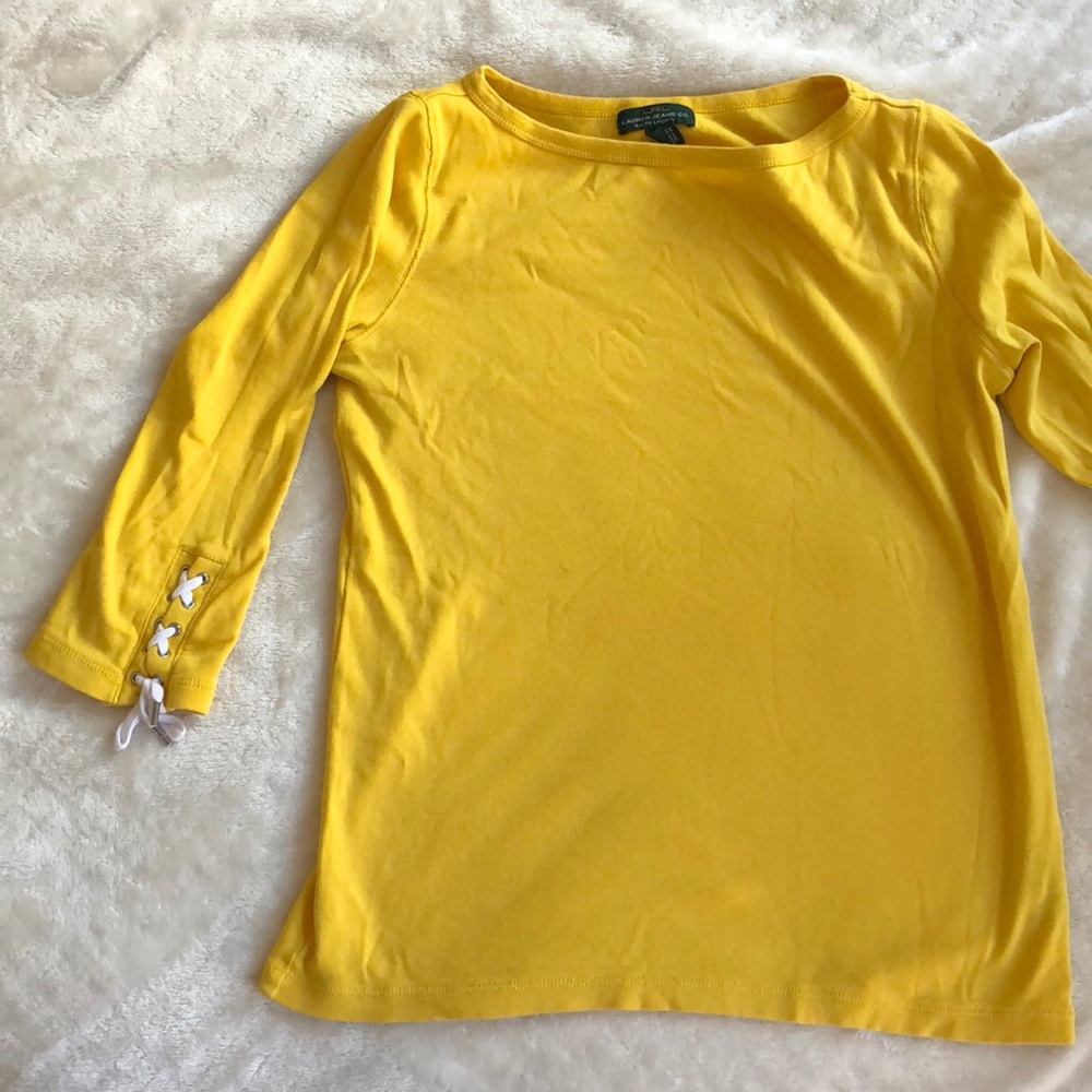 Ralph Lauren Yellow 3/4 Sleeved Shirt